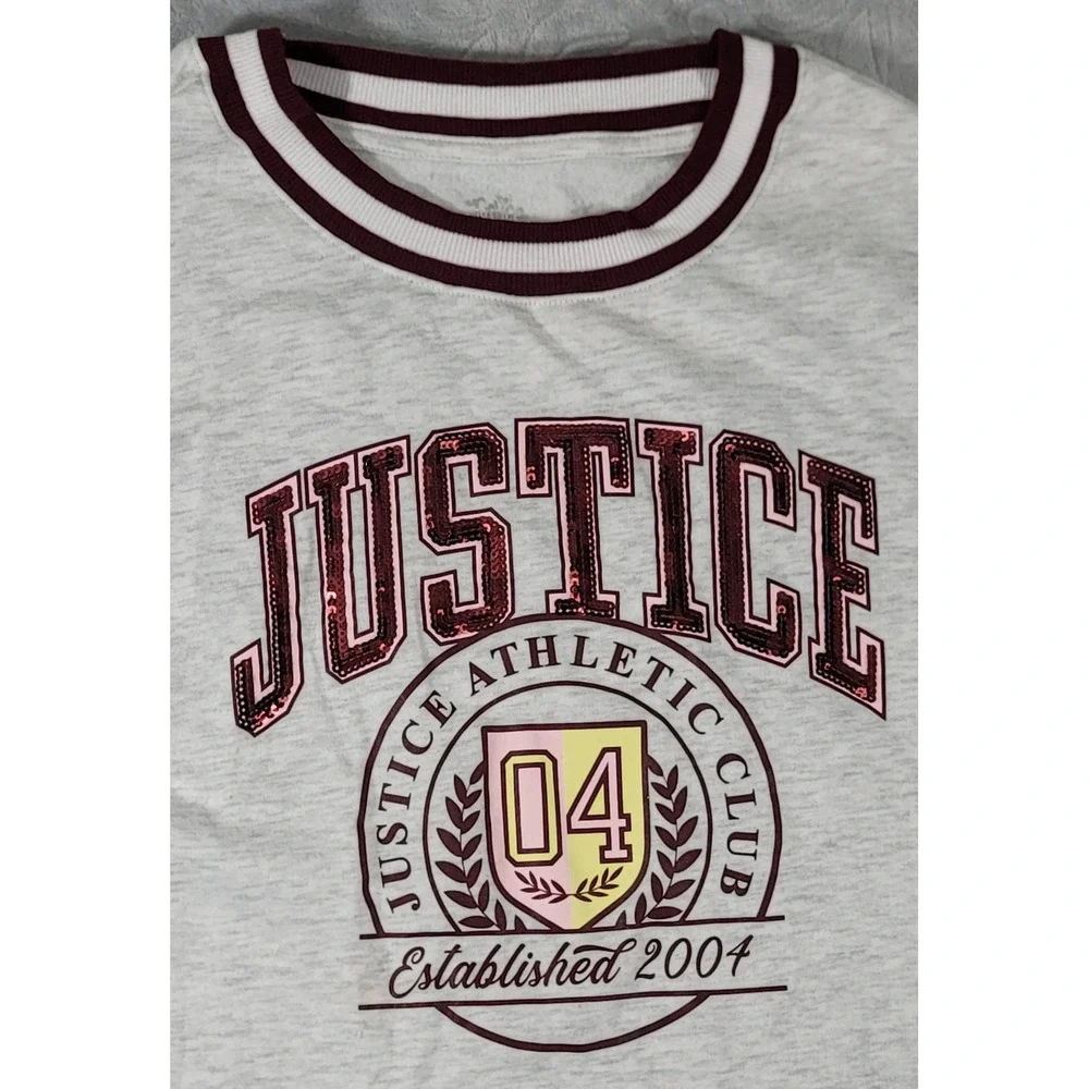 Justice Girls Rib Cuff Sweatshirt Dress French Terry Size XL (16/18) Sequins